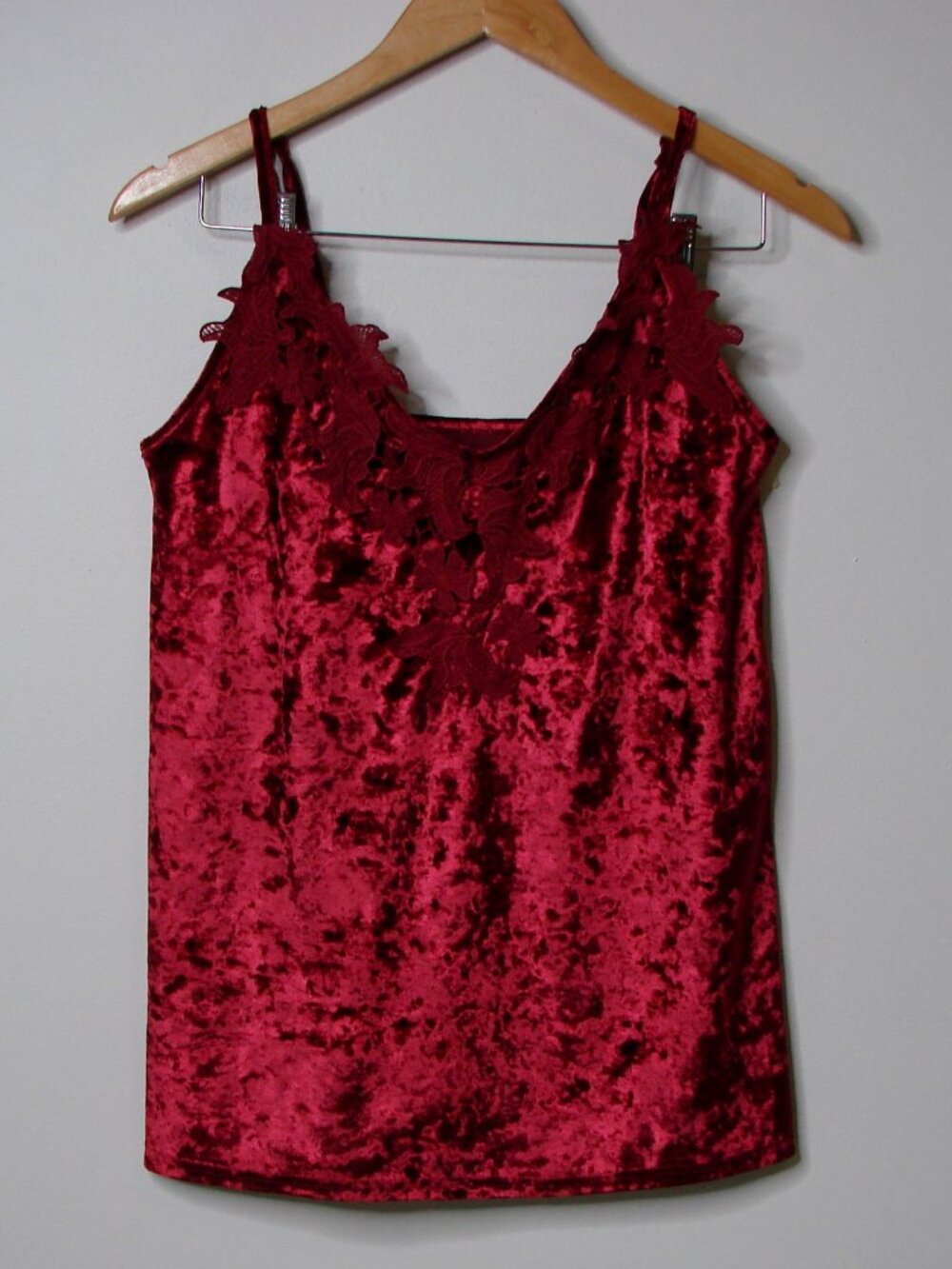 Vintage Y2K Burgundy Velour Lace Camisole Babydoll Fairy Goth Whimsigoth Small